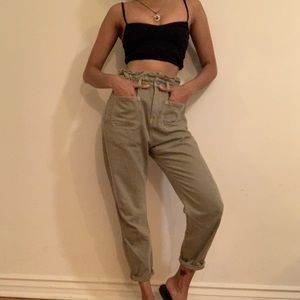 ZARA slouchy jeans in Khaki.